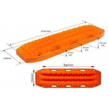 Plaque de desensablage MAXTRAX orange dimensions 1,25 m long X 0,40 m