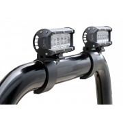 Support de phare noir pour tube ovale de 89 mm de diamètre
