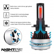 Kit d'ampoule LED H7 Night'eye pour voiture 9000LM