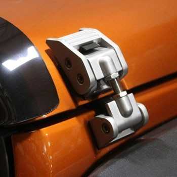 Attache capot argent  Jeep Wrangler JK de 2007 à 2018