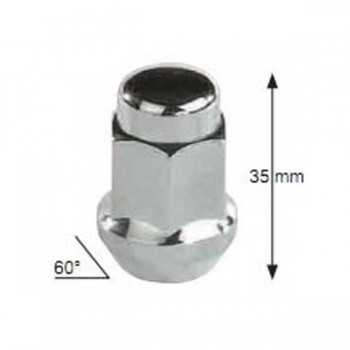 Ecrou de roue chromé 12X1,25 pour clé 21 mm NISSAN - SANTANA - LADA NIVA