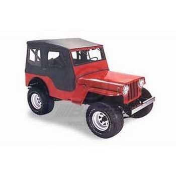 Capotage Bestop® noir Tigertop  Jeep CJ3 1950-1953