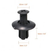 Clips plastique universelle 8mm (sachet de 30 )