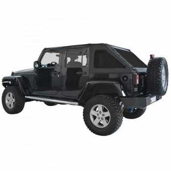 Capotage arrière Fastback Suntop Jeep Wrangler 4 portes noires 2007-2017