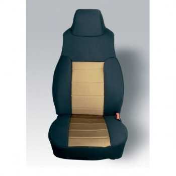 HOUSSE DE SIEGE AVANT COTON NOIR-TAN JEEP WRANGLER 2003-2006