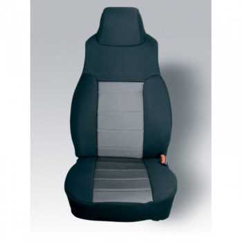 Housse de siège avant coton noir-gris Jeep Wrangler TJ 1997-2002
