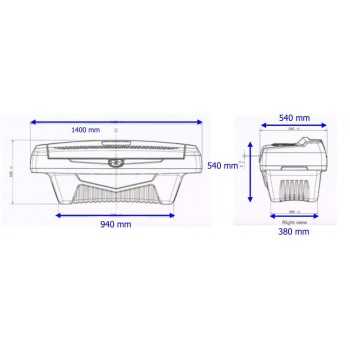 BOITE A OUTILS PICKUP ABS NOIR 1400X540 H540mm 22Kg