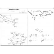 Blindage bv + bt acier 2,5 mm Nissan GR Y60 1997-2000