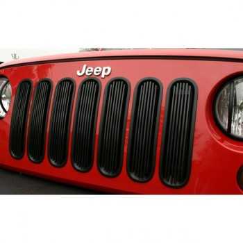 Enjoliveur de calandre aluminium noir Jeep Wrangler JK 2007-2018